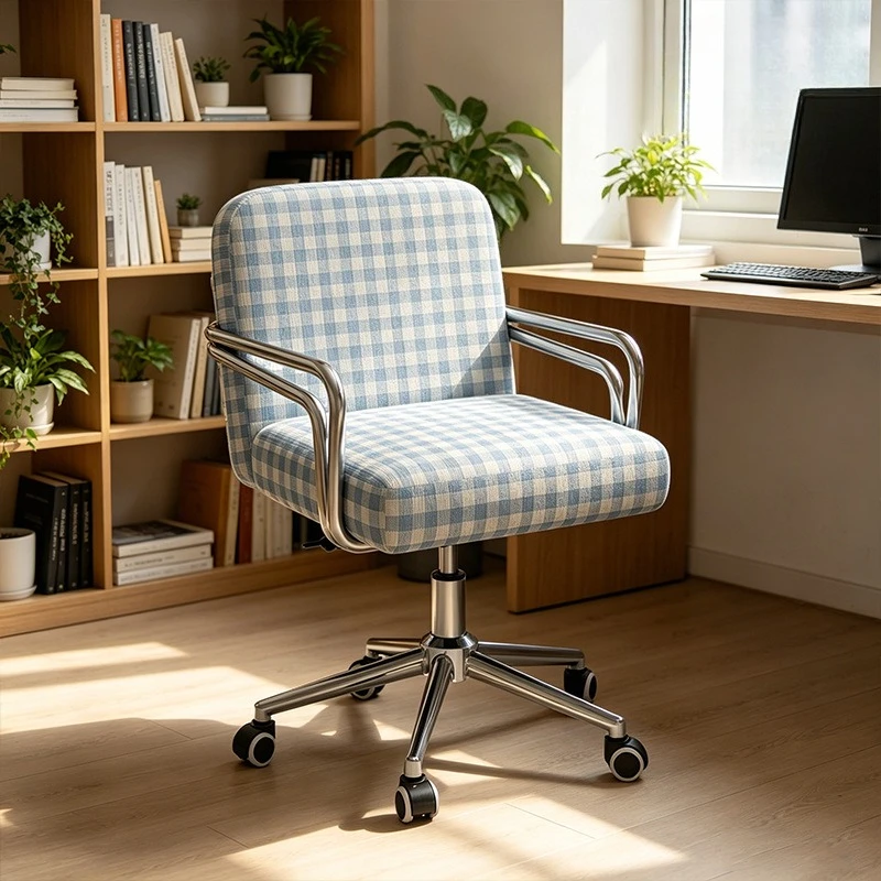 For Ergonomic Swivel Chair with Backrest, Height Adjustable Desk Seat for Long Sitting, Home Office Use