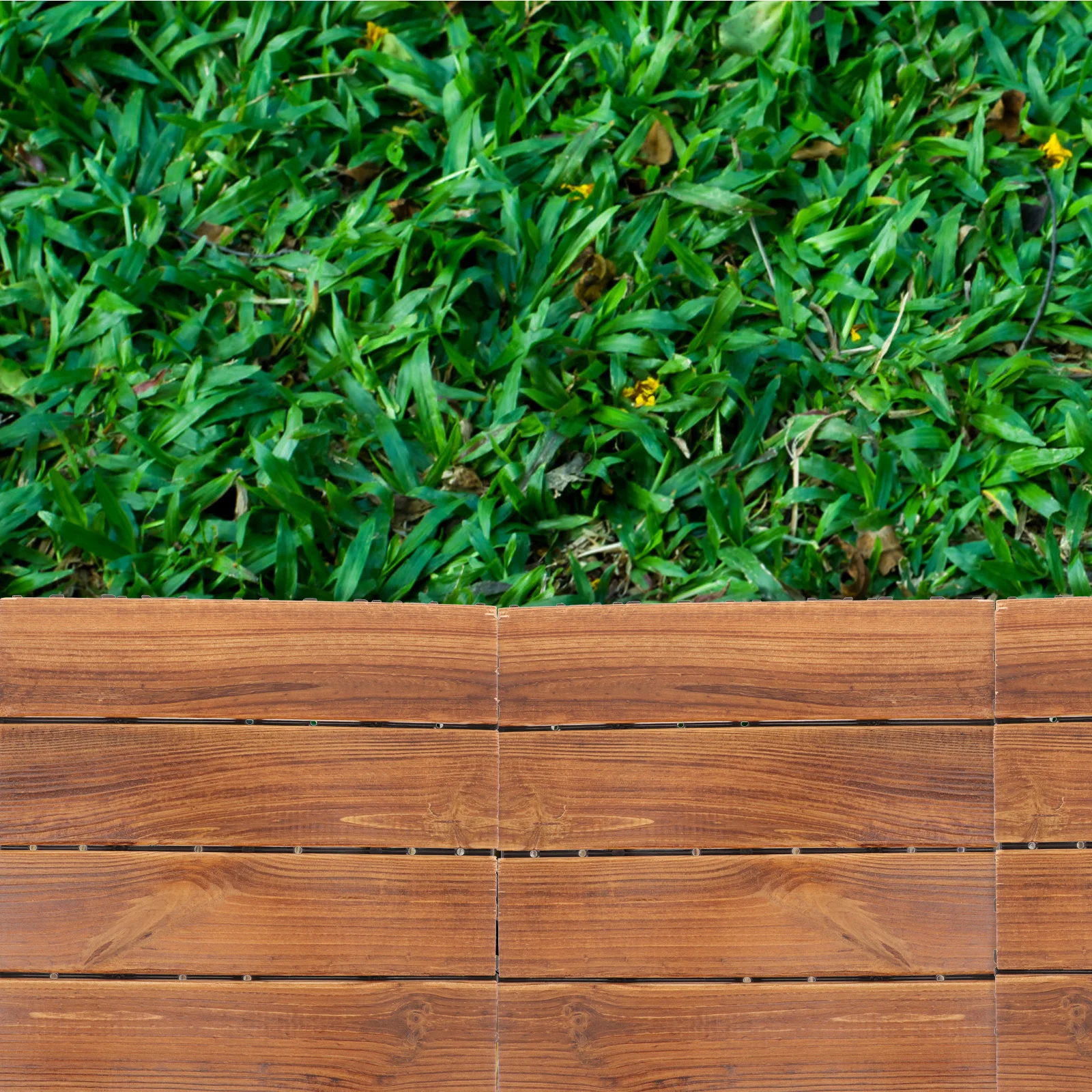 

Solid Wood Interlocking Decking Tile Durable Outdoor Flooring Balcony Deck Tile Patio Deck Tiles Pre-Oiled Splashproof