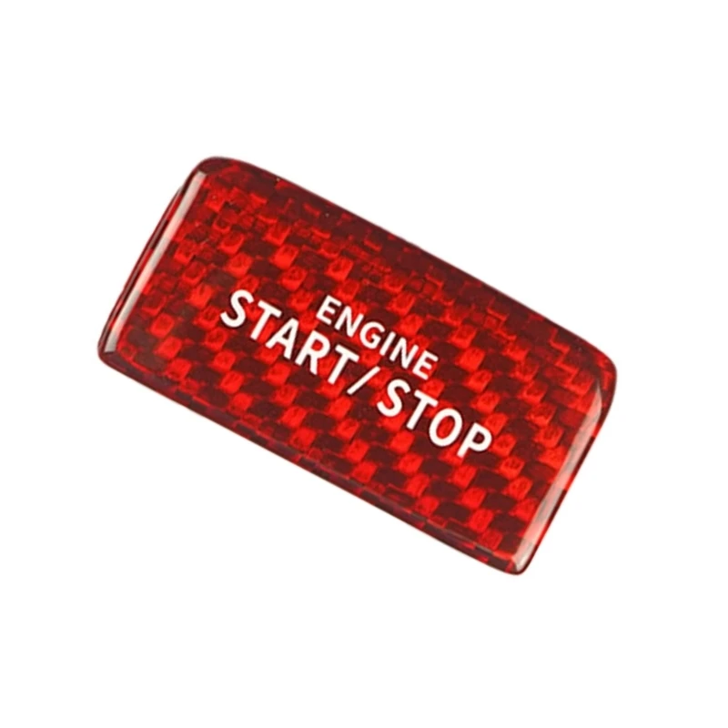 547C Engine Button Decorative Cover Adhesive Carbon Fiber Sticker for Car Interior Dashboard Console Start Stop Controls