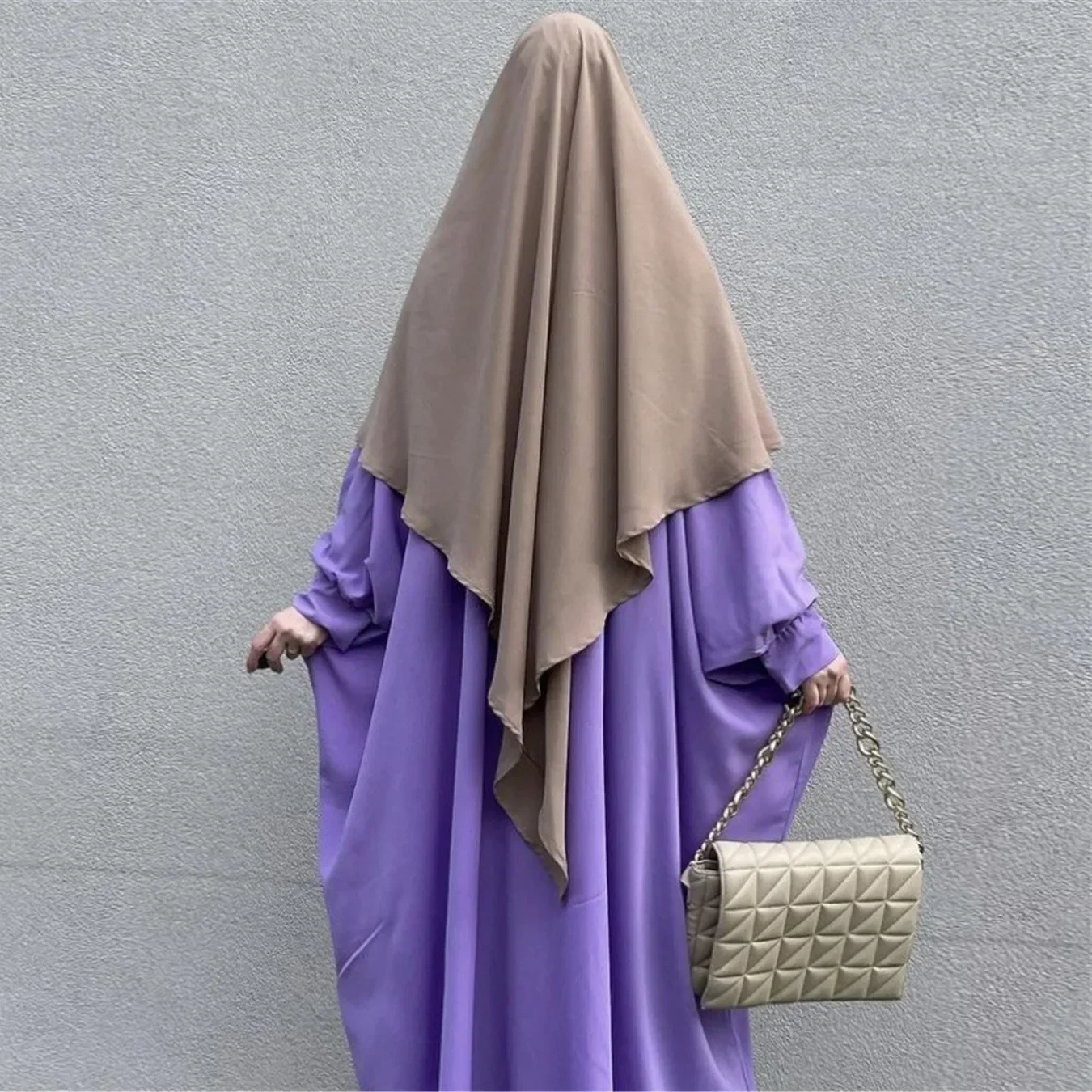 Hijab largo islámico para mujer, bufanda grande de oración Khimar, cubierta completa Nida, chales para la cabeza, pañuelo para la cabeza