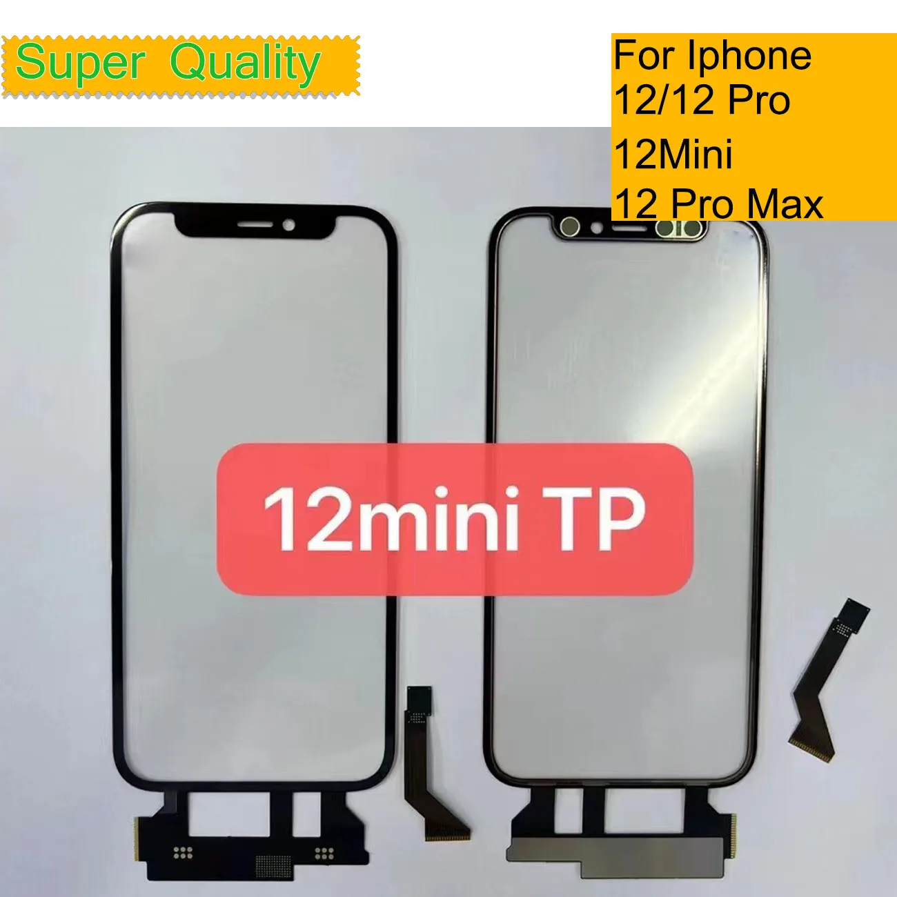 10Pcs/Lot For Iphone 12 Pro Max Touch Screen Digitizer Panel Sensor Front Glass Lens For iphone 12 Mini LCD Glass With OCA Glue