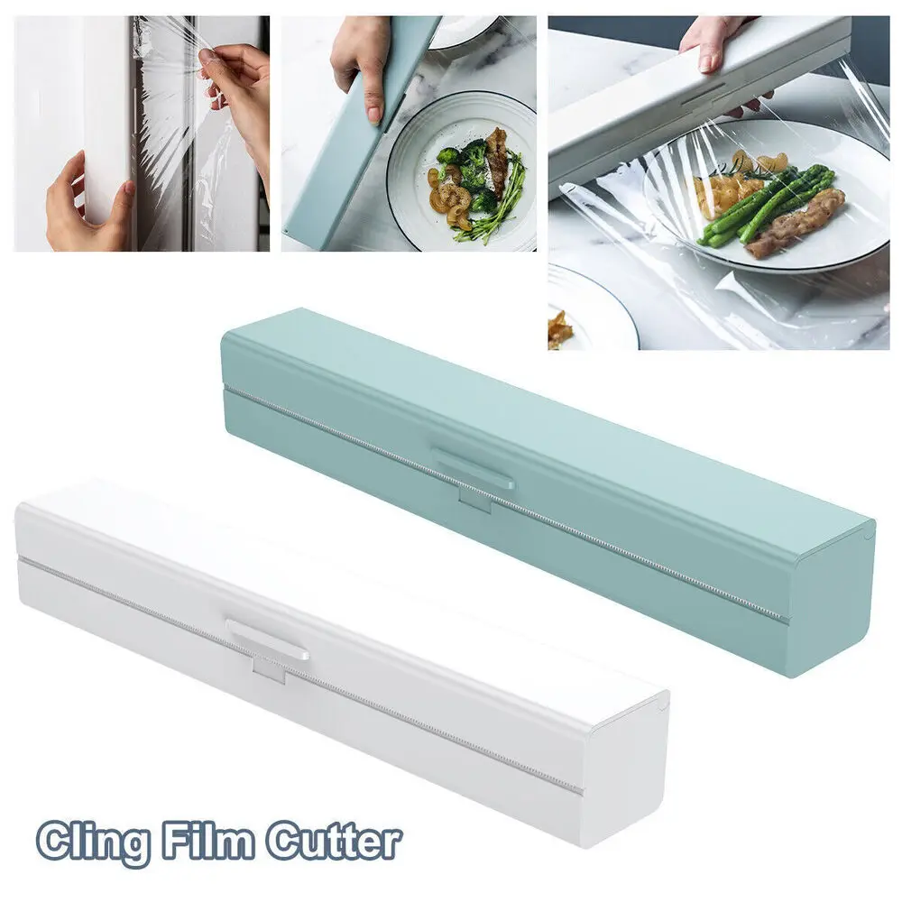 Home Cling Film Cutting Box Wall-Mounted Food Plastic Wrap Suction Cup Plastic Wrap Cutter Kitchen Food Preservation Accessories