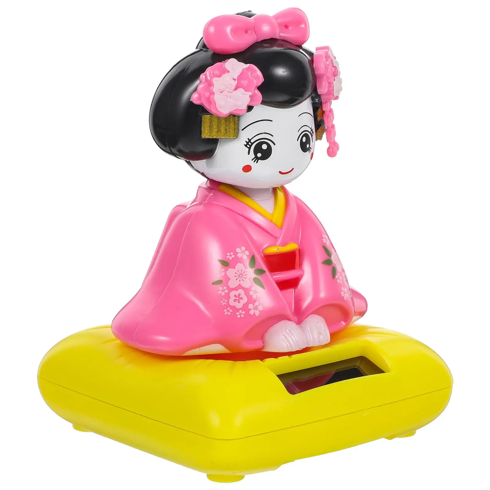 Solar Powered Bobble Heads Sitting Toys Kokeshi Figurines Car Dashboard Dancing Figures Asian Geisha Shaking