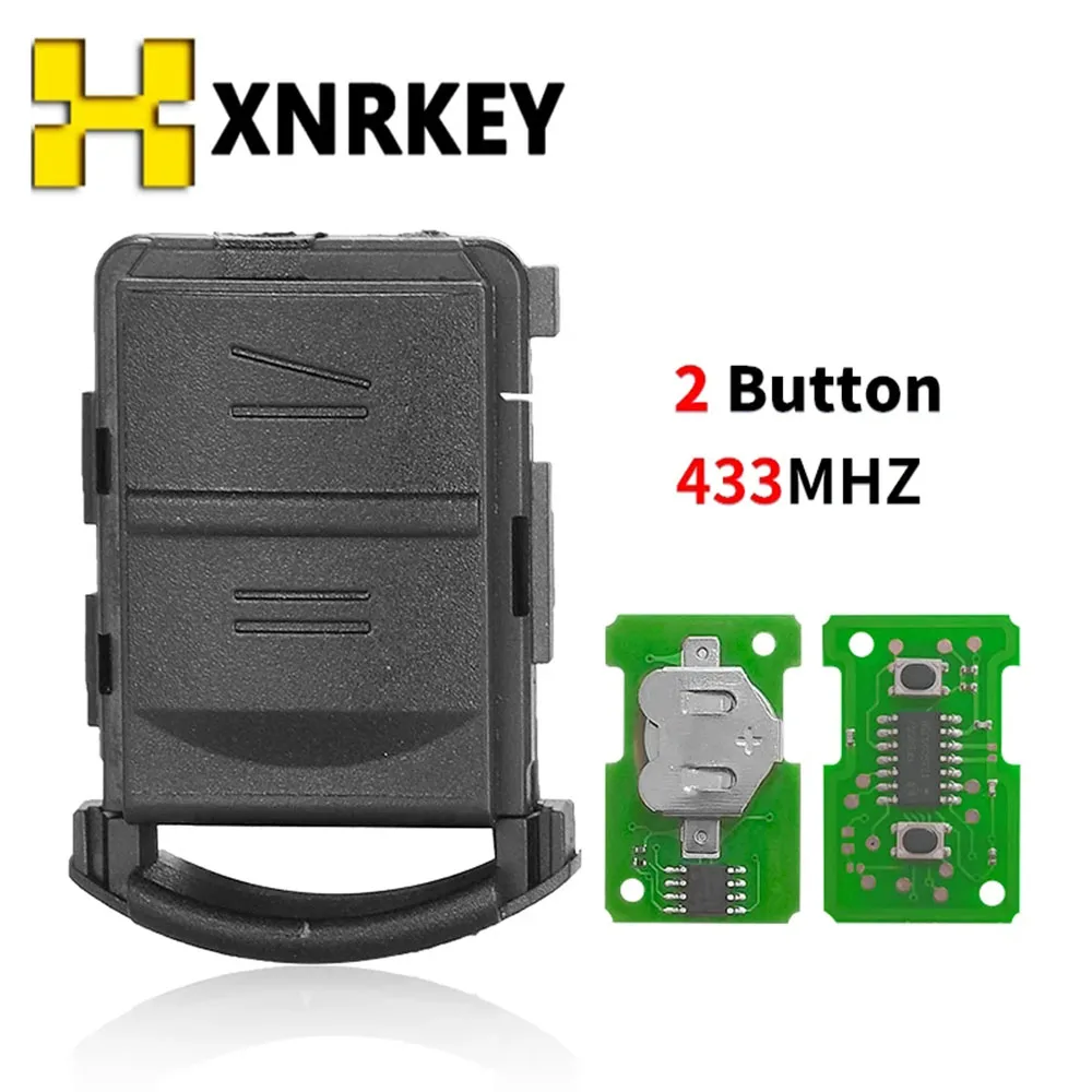 

XNRKEY 2 Button Remote Smart Car Key ASK 433Mhz for Vauxhall for Opel Corsa C Meriva Tigra Combo Van Car Key without Blade