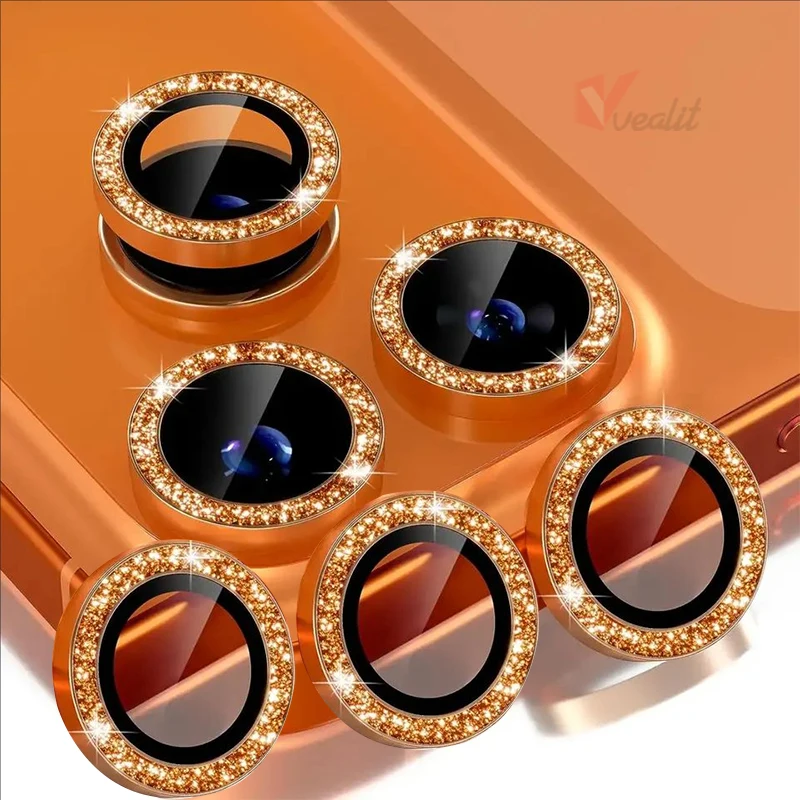 

Защитная пленка для объектива камеры с металлическим кольцом для iPhone 17 Pro Max Защитное стекло для задней линзы для iPhone 17 Pro Diamond Cover Camera