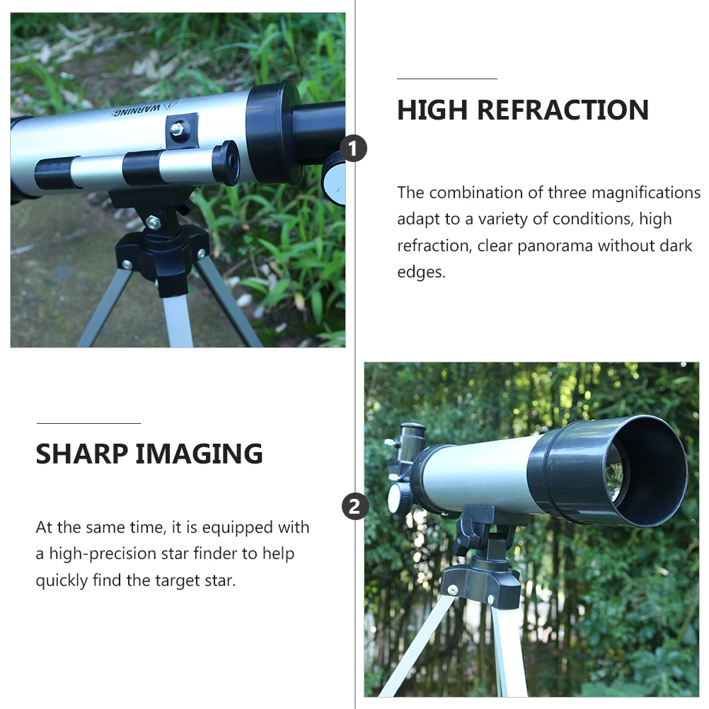 

Astronomical Telescope 90X Zoom Refracting Abs Aluminum Glass Tripod High Magnification Stargazing Monocular Camping Hiking