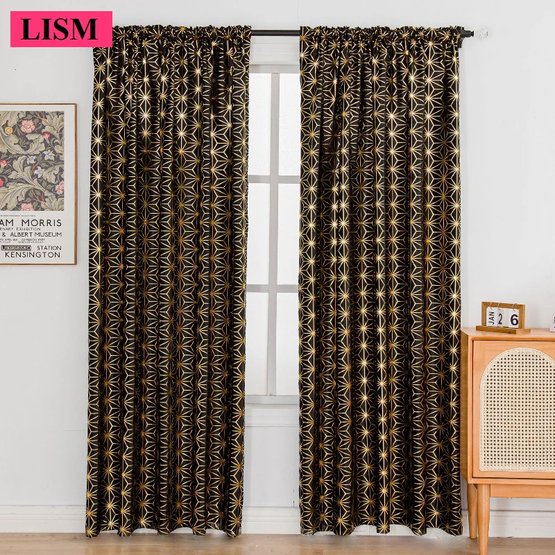 

Hot Stamping Velvet Curtains for Living Room Bedroom house Simple Window Blackout Thicken Decor Custom Fabric Other Colours New