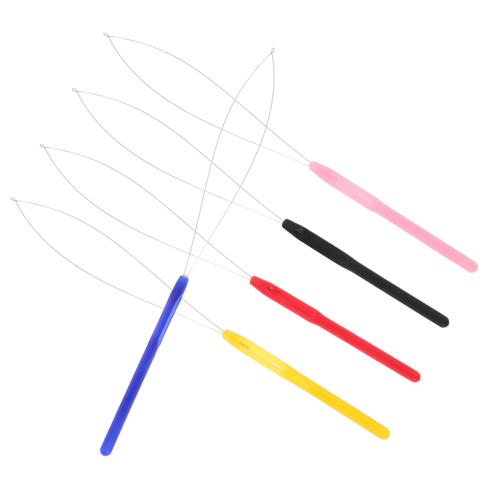 

5 Pcs Threader Crochet Needles Hair Hook Reusable Weaving Tools Bead Stringer Dreadlocks Stainless Steel Braid Salon Tuning