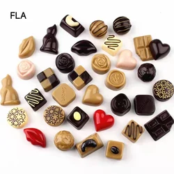 10pcs Imitation Chocolate Miniatur Decor Miniatur Decor Epoxy Phone Case Material Diy Food Play Decor Home Kids Kawaii Toy