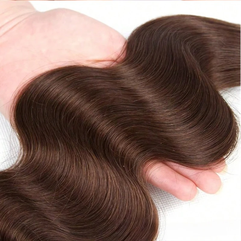 1/2/3 قطعة بني فاتح مستقيم الجسم موجة الشعر البشري حزم 100 جرام/قطعة لحمة مزدوجة وصلات شعر البرازيلي عذراء الشعر نهاية كاملة