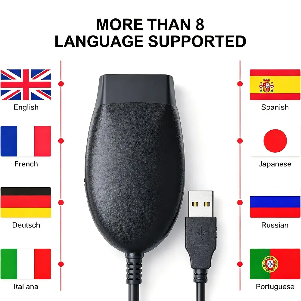 GD101 J2534 Pass Thru for ELM327 Diagnostic Cable Auto Switch for For-d Maz-da Hon-da To-yota Re-nault J1979 OBD2 Scanner