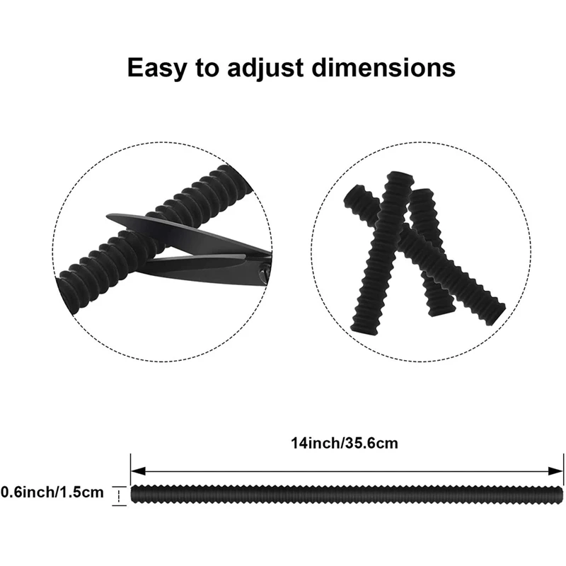 Oven Rack Silicone Oven Rack Protectors Heat Resistant Oven Guards 14 Inches Oven Rack Edge Cover Liner 8, Black