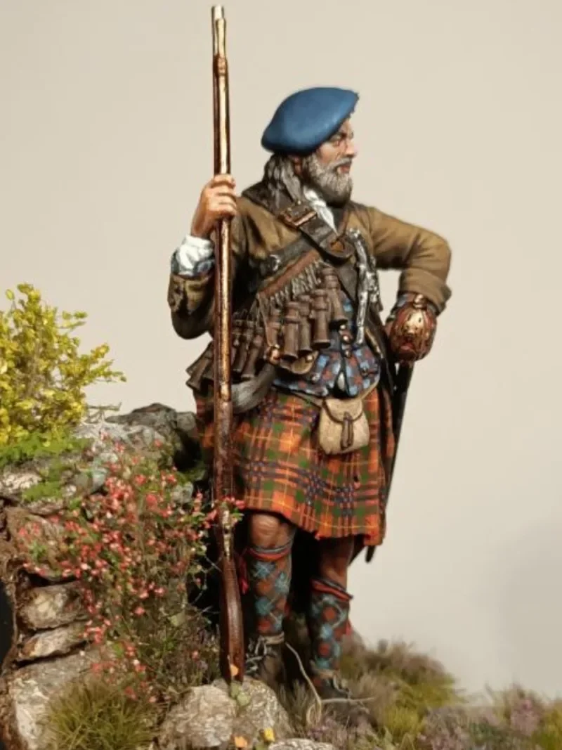 1/24 75mm Scale Resin Figure Model Kit Ancient Soldier Scottish Jacobite Miniature Diorama Unassembled Unpainted Free Shipping