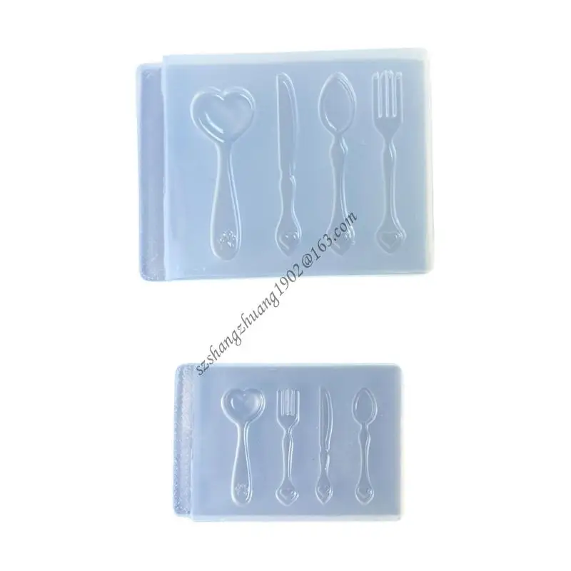 

Q6RB Flexible Silicone Cutlery Mold For DIY Handmade Resin Projects Kitchen Theme Decoration Crafting Tool Mould