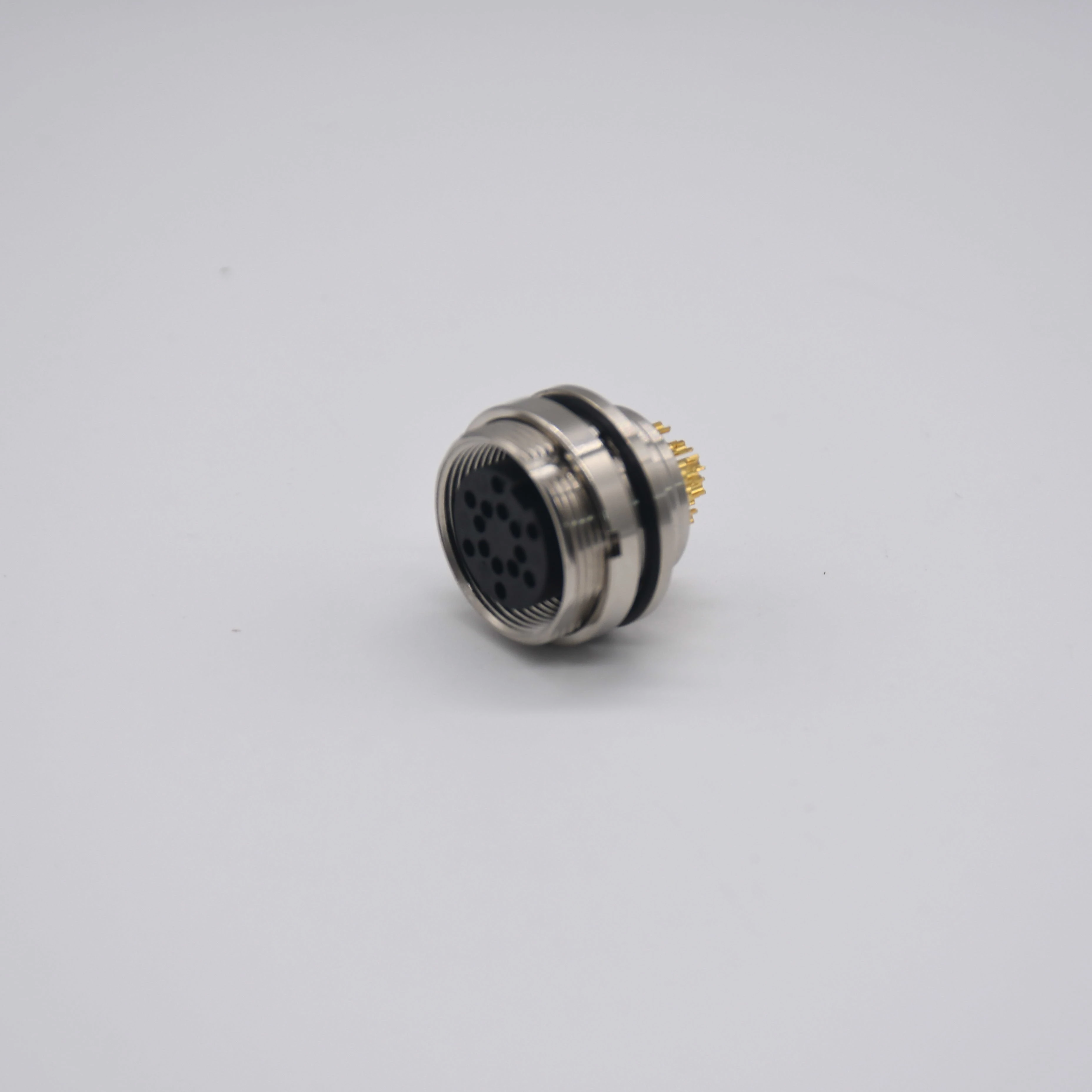 M16 Female Circular Socket Connector 14 Pin Copper Alloy Housing Brass Contact IP67 6A/7A Rated Current