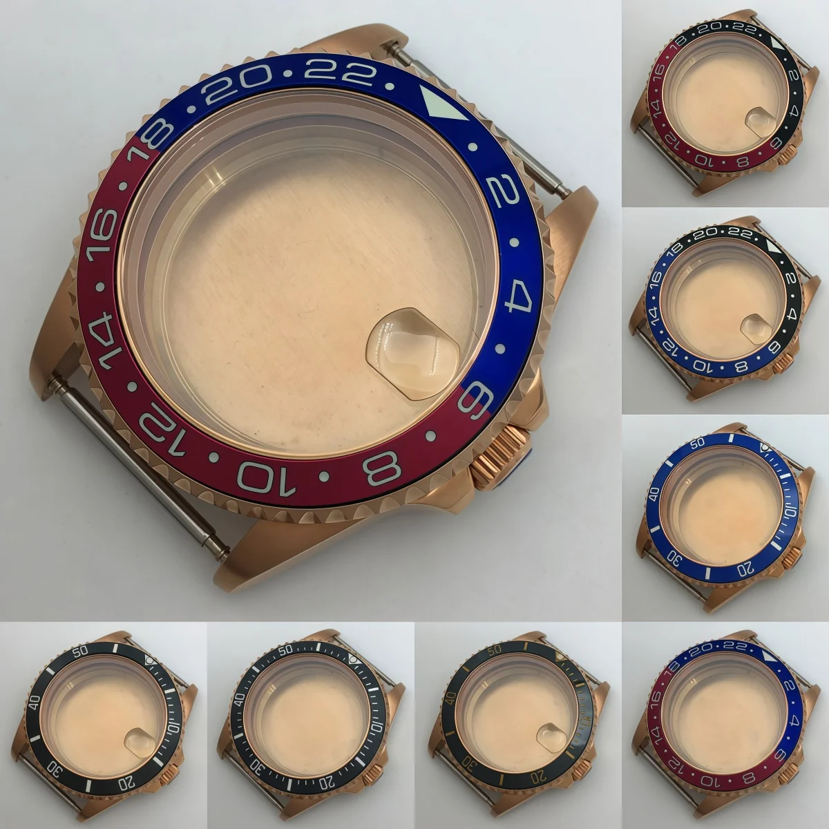 

36mm 38mm rose gold diving case is suitable for NH34A NH35A ETA2824 automatic movement modification accessories sapphire glass.