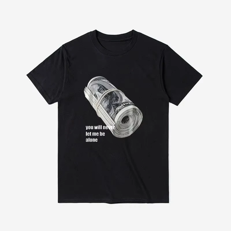 

Лето 2025, новые высококачественные футболки с пародиями и банкнотми, мужские и женские свободные топы с короткими рукавами и круглым вырезом