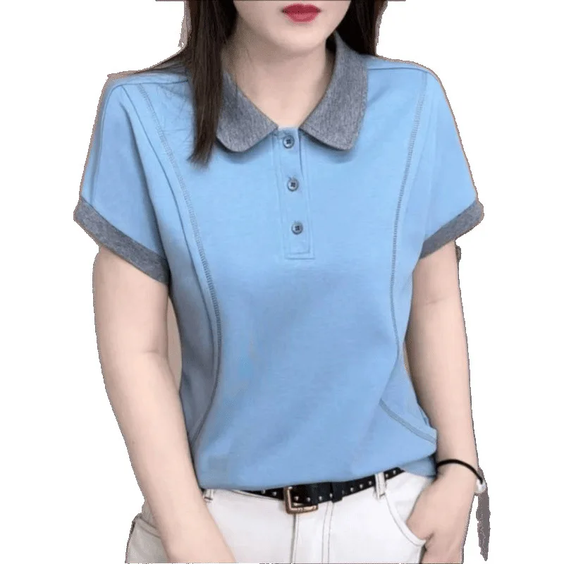 Sukienka Polo Damska Koszulka Polo z Krótkim Rękawem i Kołnierzykiem Damska Letnia Nowa Koszulka Polo Sportowa Casualowa Koszulka Damska Koszulka Golfowa Damska