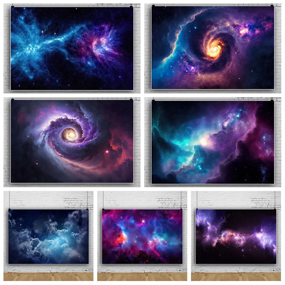 Fondo de galaxia del Vastro universo para fotografía universo espacio cielo estrellado noche galaxia telón de fondo decoraciones de fiesta de cumpleaños de tela