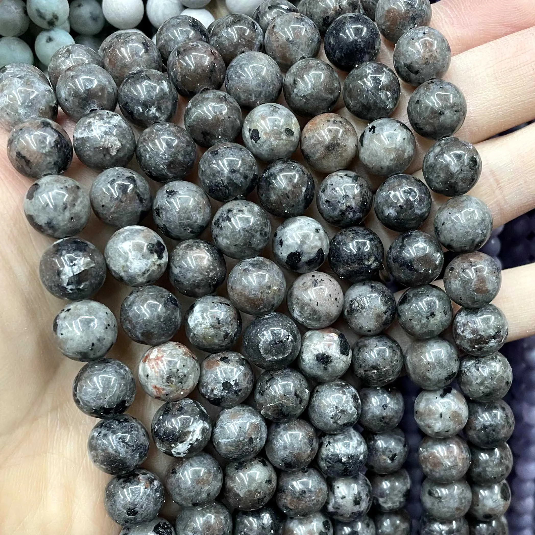 4-12MM Natural Yooperlite Stone Loose Round Beads Fire Sodalite Feldspar Gemstone For Jewelry Making DIY Bracelet Accessories