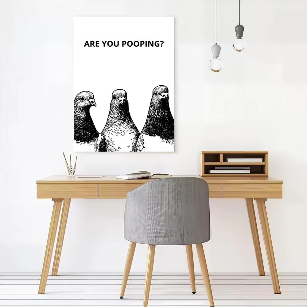 Pigeons & Funny Question Printed Canvas Poster Personalized High Quality Wall Art Paintings for Modern Living Room Pictures the