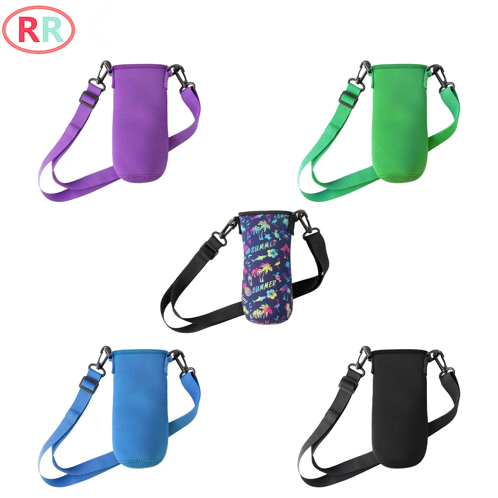 

2Pcs Cup Sleeve Jug Sling Bag 22oz Neoprene Insulated Water Bottle Sleeve with Shoulder Straps for Outdoor Hiking Camping