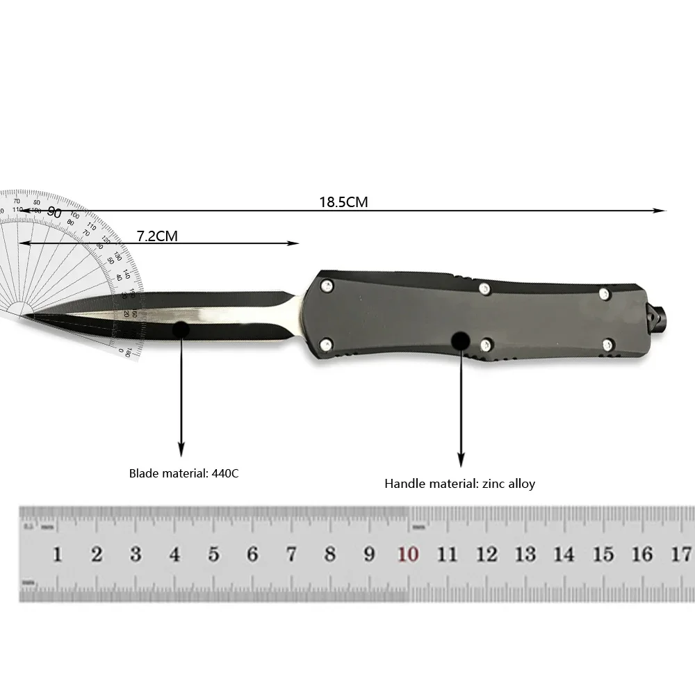 MICR Mini A07 Tactical Pocket Folding Knife 440C Blade Zinc Alloy Handles Outdoor Survival EDC Knives Camping Hunting Sharp Tool