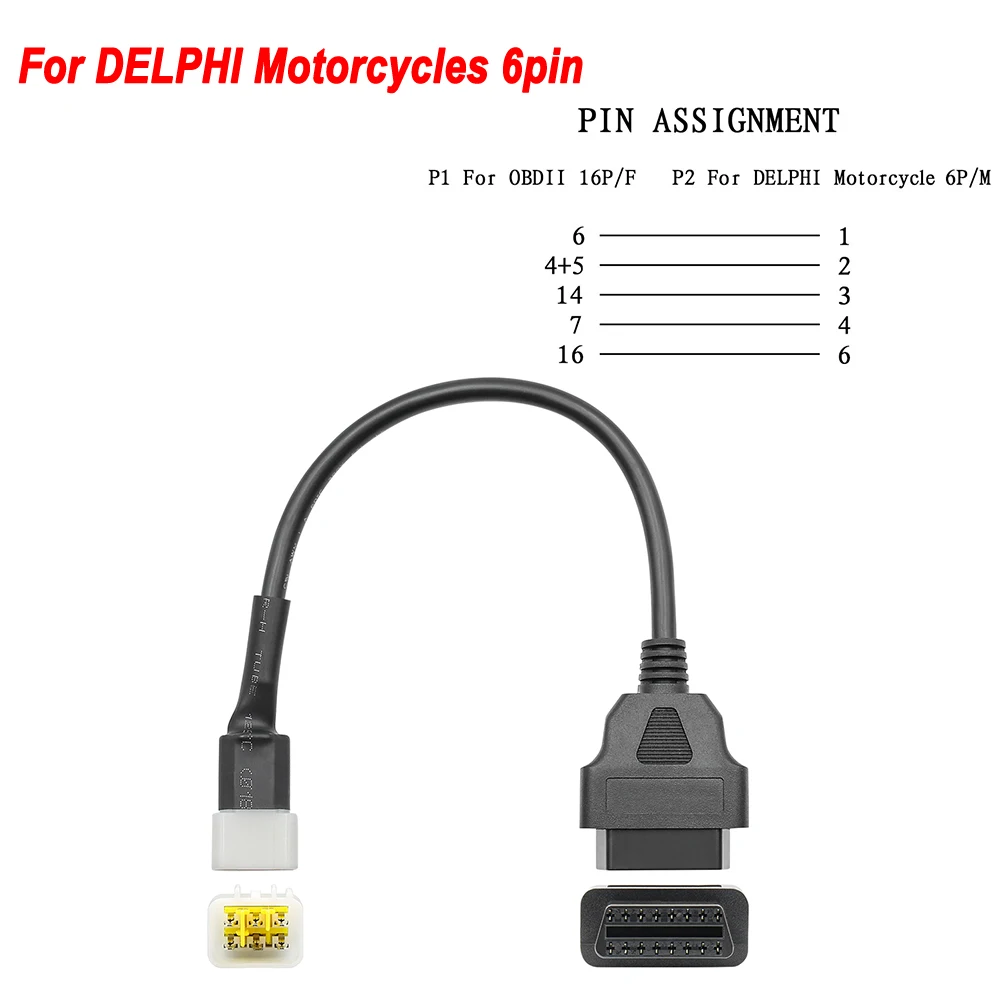 12 Option Motorcycle OBD2 16PIN Cable for Kawasaki KTM Suzuki Harley 6Pin OBD for Yamaha Honda DUCATI 4Pin for Kymco CFMOTO 3pin