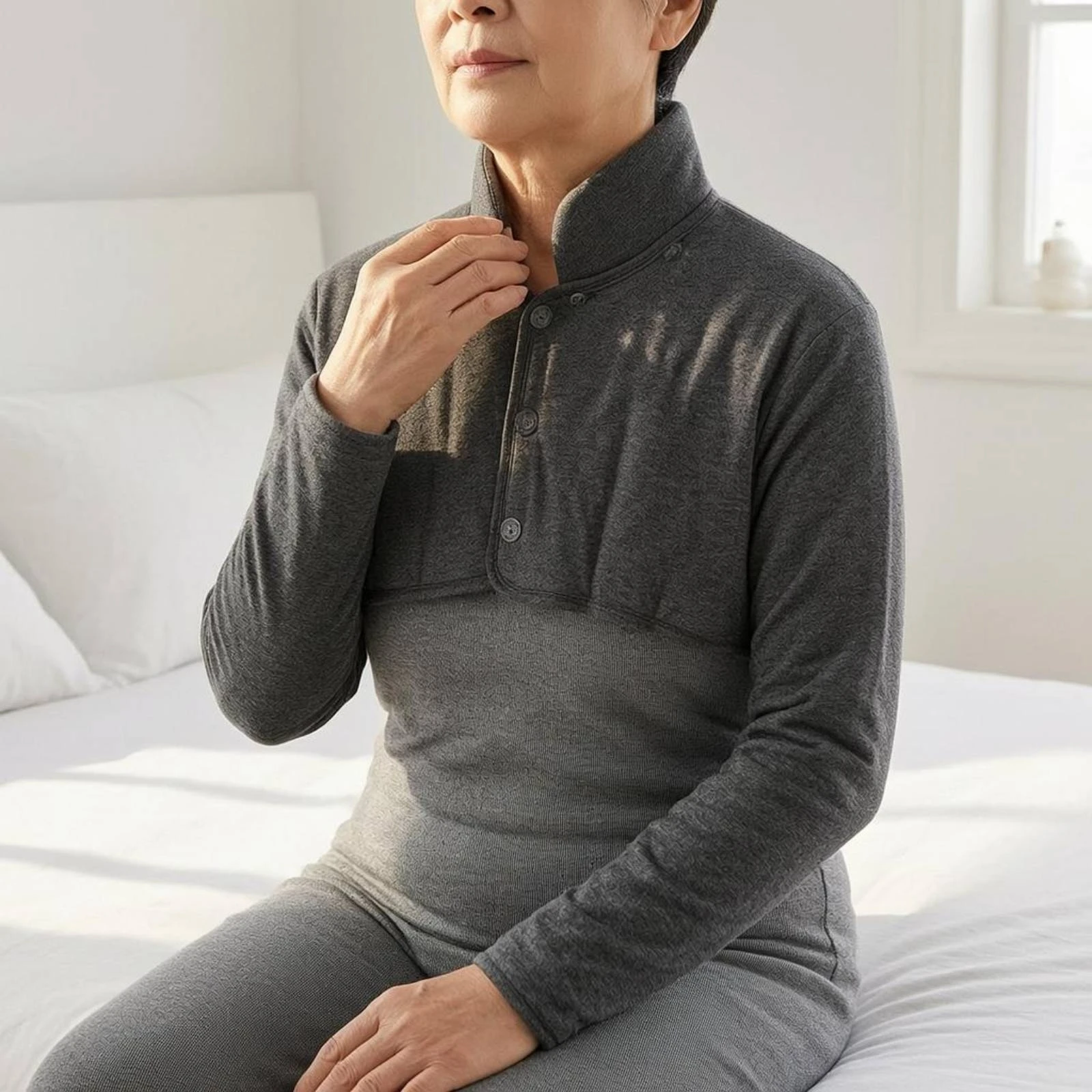 Cotton Shoulder Warmer Stand Collar Cotton Neck Warmer Cropped Upper Body Cover Button Closure Cold Weather Clothing
