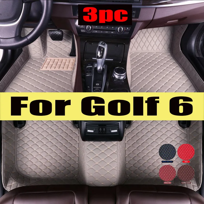 

Car Floor Mats For Golf 6 2012 2011 2010 2009 Carpets Foot Pads Custom trunk mat Interior Pedals Product Rug For VW vw