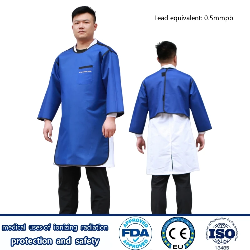 

Good quality x-ray protective 0.5mmpb long sleeved lead apron coat radioactive workshops radiological protection lead clothes