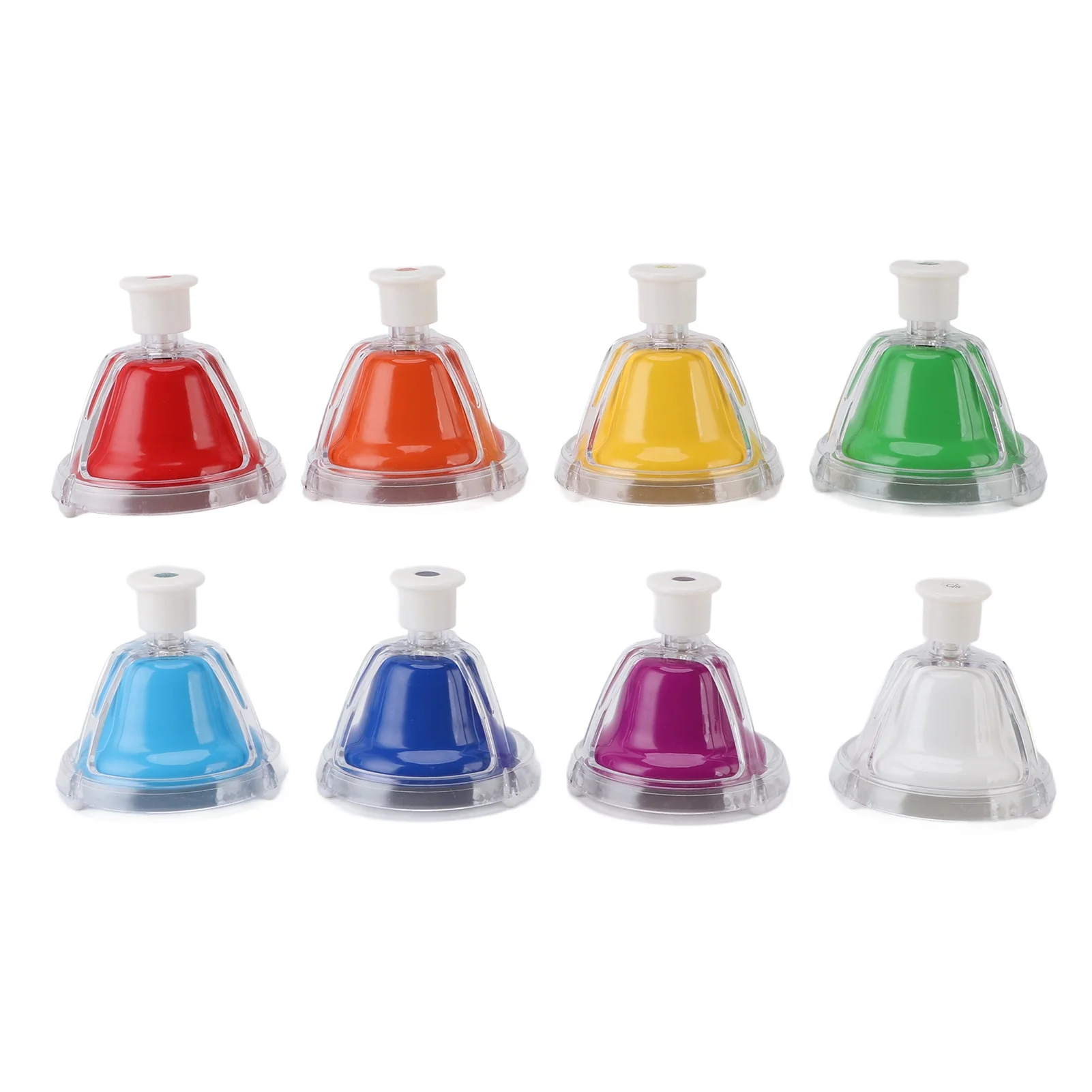 8 Pcs Desk Hand Bell 8 Notes Colorful Metal ABS Music Table Hand Bells Percussion Instrument