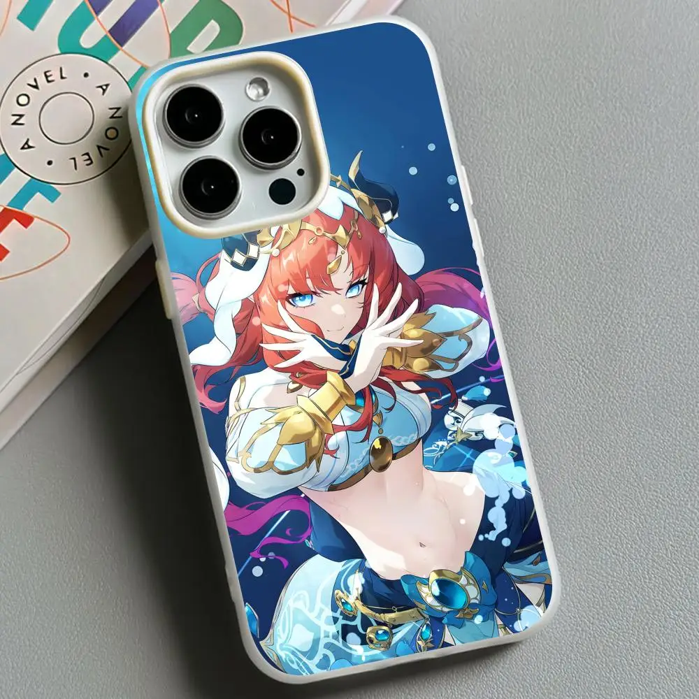 

Game GI Nilou Jelly Double layer White Mobile Phone Case for iPhone 17 16 15 14 13 12 11 Air Pro Max Plus Protective