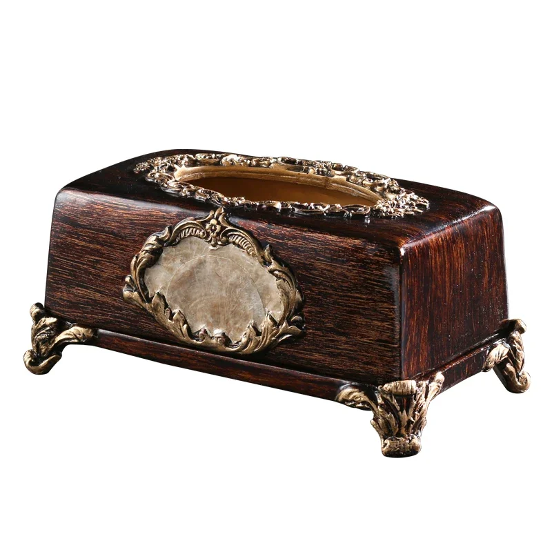 

European retro multi-functional tissue box, napkin pumping paper box, American new Chinese style living room coffee table