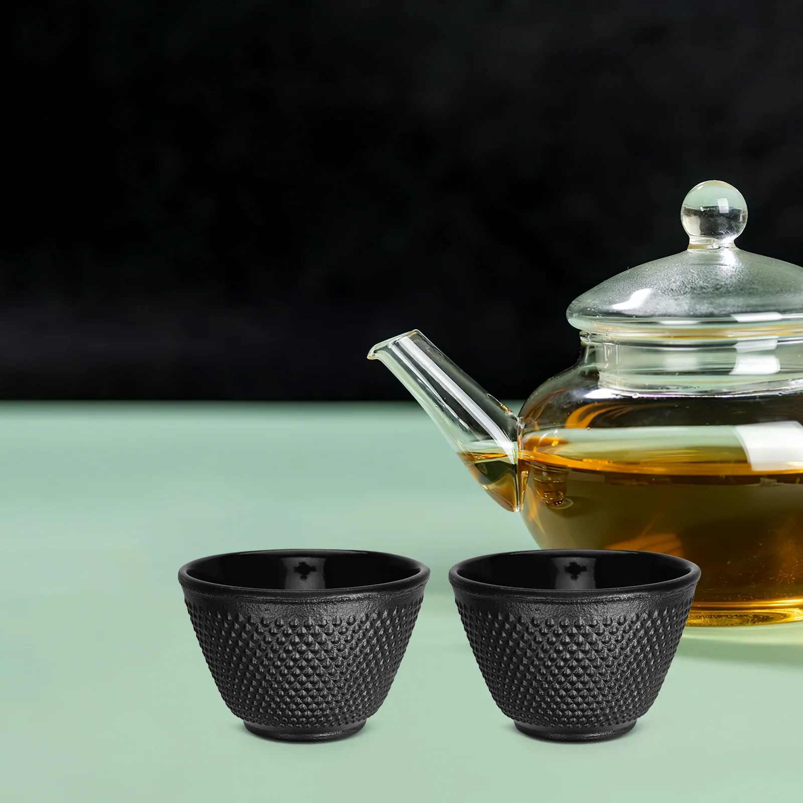 

2Pcs Chinese Cast Iron Tea Cups 120ml Retro Small Teacup Set Drinkware for Home Office Japanese Cup Cast Iron Tea Cup