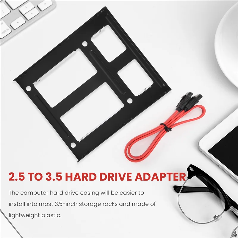 

Классический двойной монтажный кронштейн SSD HDD 3,5–2,5 Комплект внутреннего жесткого диска Кабели 2,5 жесткого диска на 3,5 отсека Caddy