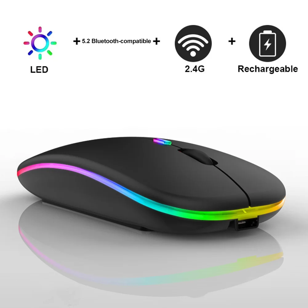 Compact And Portable Wireless Mouse Silent Rechargeable Wireless Rechargeable Mouse with Ergonomic Design and Smooth Navigation