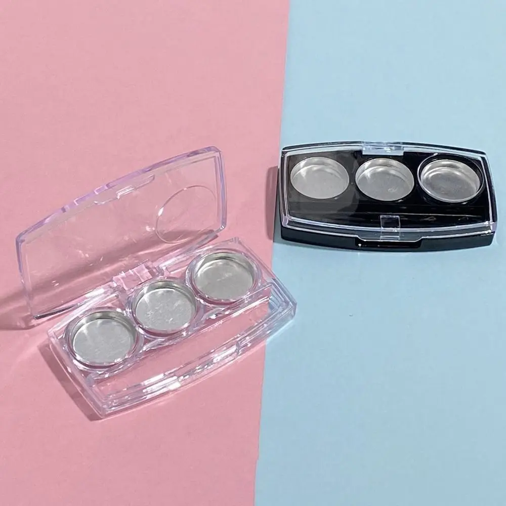 

Durable Empty 3-hole Eyeshadow Dispenser Round Multifunctional Lipstick Powder Box Portable Waterproof Empty Palette Women