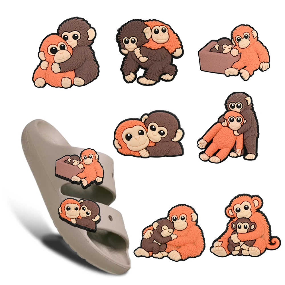 Monkey Shoe Charms for Shoes Charm Racing PVC Shoe Accessories Buckle Garden Sandals Charms for Wristband