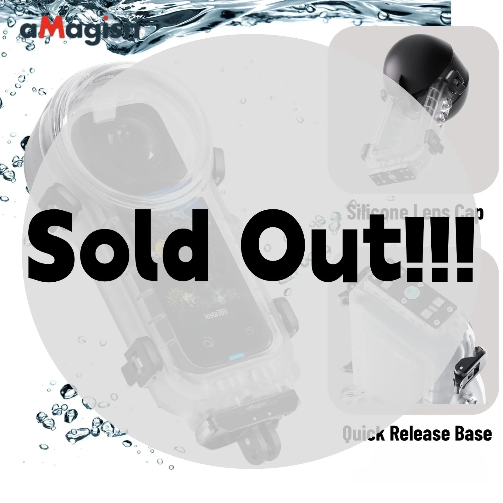 (完売) クイックリリースマウントインビジブルダイビングケース Insta360 X4 アクセサリーアクションカメラ防水ハウジング用