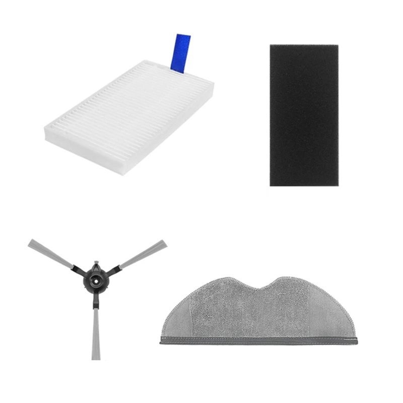 Xiaomi E5 C108 로봇 진공 청소기 부품 용 14PCS 세척 가능한 사이드 브러시 걸레 천 필터 교체 부품