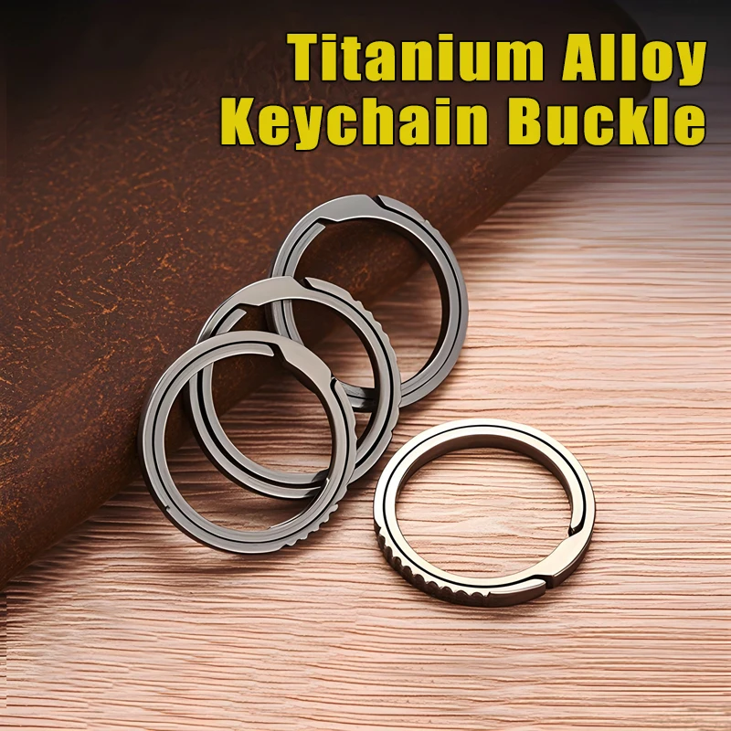 High Quality TC4 Titanium Key Ring Super Lightweight Hanging Buckle Keychain for Male Creativity Gift Keyfobs Crafts Keyring
