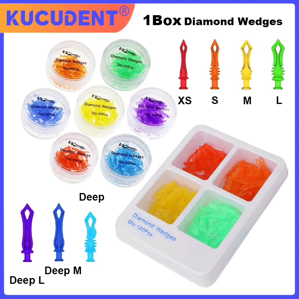 KUCUDENT Dental Diamond Wedges Plastic Disposable Interdental Composite Restoration Wedge Teeth Gap Therapy Matrices Tool