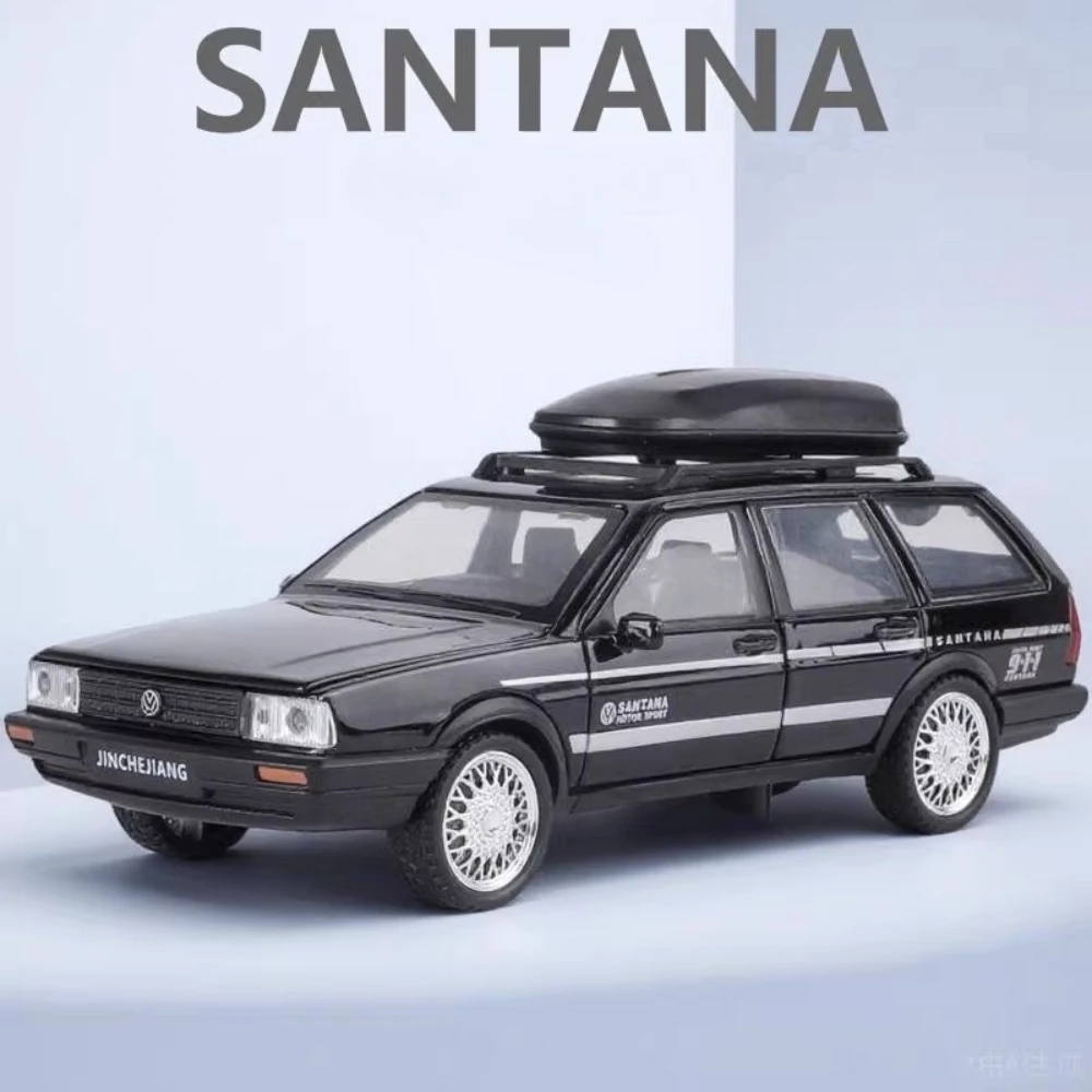 

1:32 Scale Santana T1 Car Model Toy Diecast Metal Tile Jar Truck Models Miniature Sound Light Cars Holiday Gifts for Boys Kids