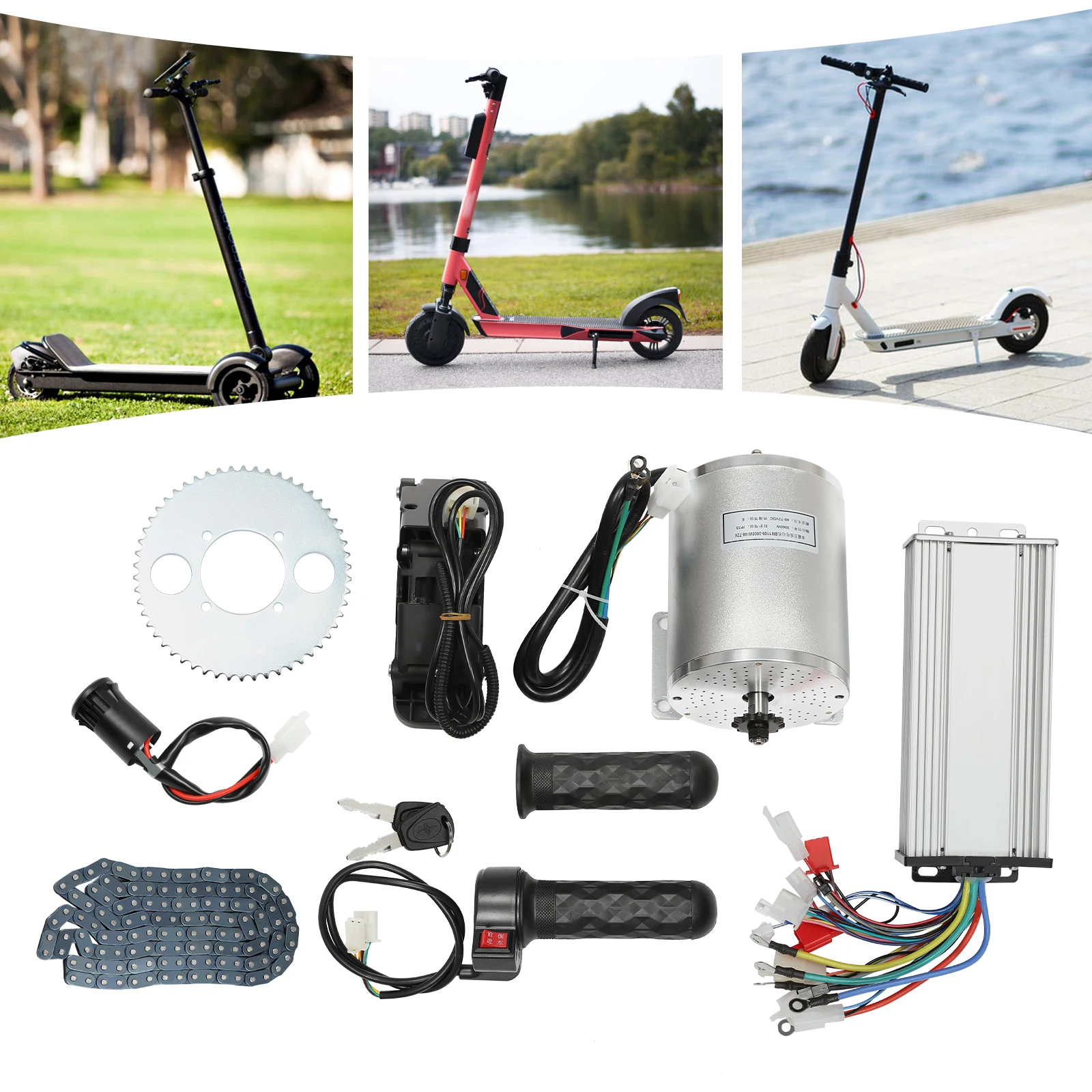 

48-72V 3000W High DC Electric E-bike Brushless Motor Conversion Controller Kit Fit Go Kart Scooter