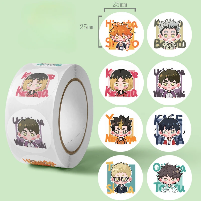 500แผ่น/ม้วนอะนิเมะ Haikyuu!! สติกเกอร์ของเล่นคลาสสิกสติ๊กเกอร์สำหรับเด็กตัวละครในโรงเรียนสติกเกอร์รางวัลครูของขวัญเครื่องเขียน