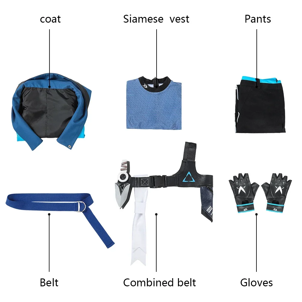 Valorant Jett Costume Cosplay Scarpe Set completo Travestimento Vestito di carnevale di Halloween