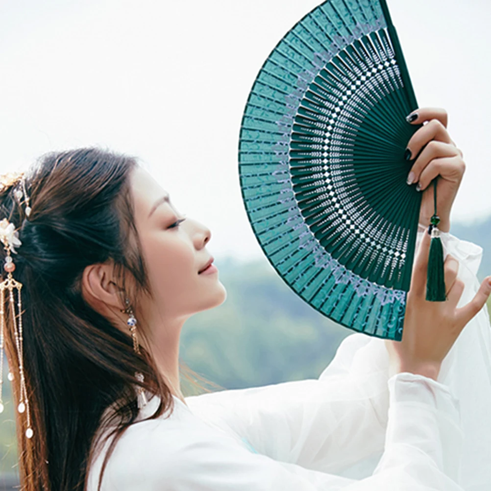 

Sunlight Reactive Lace Folding Fan Japanese Style Bamboo Hand Fan Women Decorative Ornament Chinese Pattern Cosplay Gift