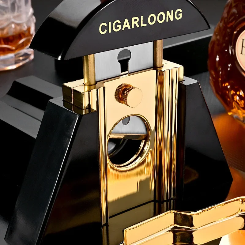 Stainless Steel Luxury Table Cigar Cutter for Father Boyfriend Husband Smokers Cigar Knife Cigar Scissor Gift 2024 New