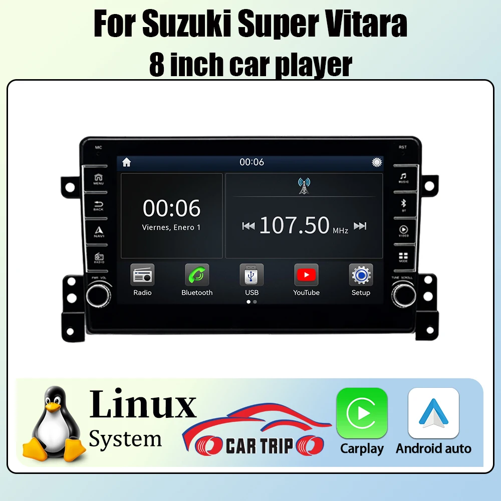 Fuluku 8'' Linux Car Stereo Wireless Multimedia Player for Suzuki Super